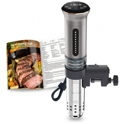 Termocirculador Sous Vide Fogão de Imersão 1100 Watt IPX7, 110v, KITCHENBOSS A01G300S11U, Cinza escuro