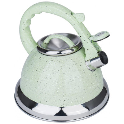 Tea espelho verde Fogão Topo Bule de chá, bule de fogão de grau alimentício com alça de resistência ao calor, antiferrugem e assobio alto, chaleira de aço inoxidável para fogão, 3.2L, ARC ADVANCED ROYAL CHAMPION