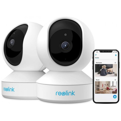 Câmera de Segurança sem fio Wi Fi HD, 2 PCS, REOLINK E1 3MP 2 Pack, Branco