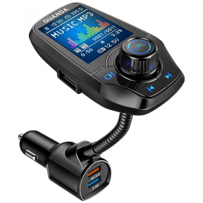 Adaptador Transmissor Veicular Bluetooth CO Veicular USB AUX, GUANDA TECHNOLOGIES CO., LTD. RM100, Preto
