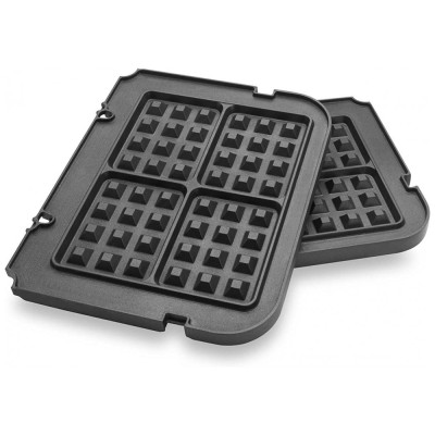 Placas de Waffle para Cuisinart GR 4N, GR 5B, GR 6 e GRID 8N, Alumínio, GVODE G1201A, Preto