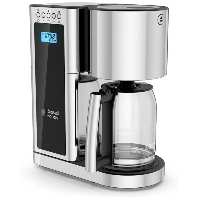 Cafeteira Elétrica Glass Series 8, preto, RUSSELL HOBBS CM8100BKR, Prateado