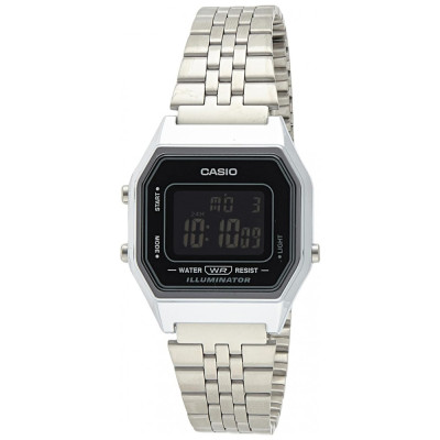 Relógio Retro Feminino Digital, CASIO EAW LA 680WA 1BDF, Prateado