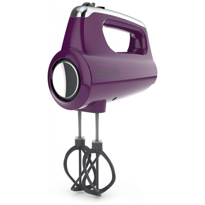 Batedeira de Mão com 5 Velocidades, Aço Inoxidável, 250W, Roxo, 110v, BLACKDECKER MX600P, Violeta Escuro