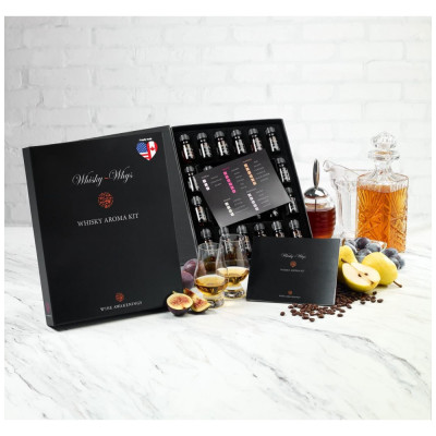 Kit de 24 Aromas de Whisky com 5 Mapeações de Aromas, WINE AWAKENINGS, Preto