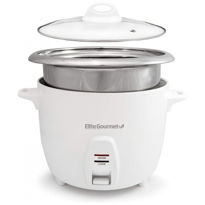 Panela de Arroz Elétrica 2.4L 300W, 110v, ELITE GOURMET ERC 2010, Branco