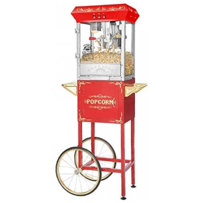 Carrinho de Pipoca Elétrico Vintage com Panela Antiaderente faz até 11 kg por Vez, 850W, 110v, SUPERIOR POPCORN COMPANY 82 P558, Vermelho