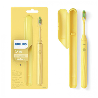 Philips One da Sonicare Escova e Dentes Elétrica Recarregável, Amarela HY1100, 02