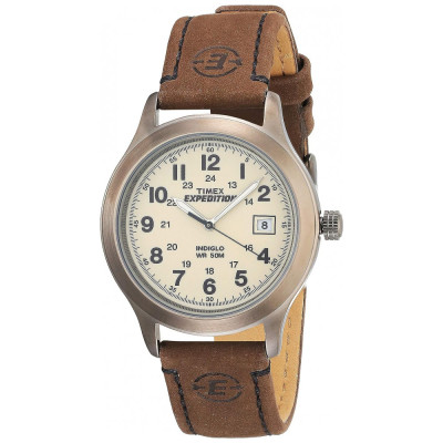 Relógio Masculino Analógico Expedition com Pulseira de Couro, Modelo, TIMEX T49870, Marrom Claro