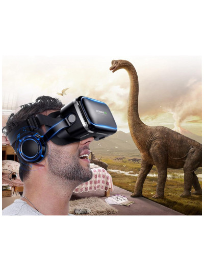 Óculos Realidade Virtual com Controle Remoto e Fone de Ouvido, TSANGLIGHT, Preto