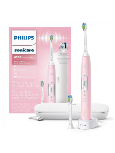 ProtectiveClean Escova de Dentes Elétrica, recarregável, com ponta de escova extra, 1 unidade, rosa, PHILIPS SONICARE HX6462, 06, Rosa