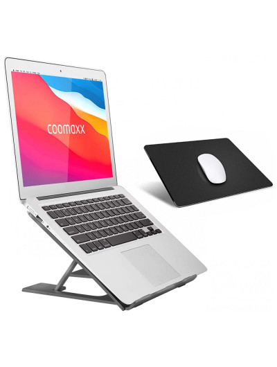 Suporte Ergonômico Laptop Ajustável Dobrável 25, 44Cm Black, COOMAXX, Preto
