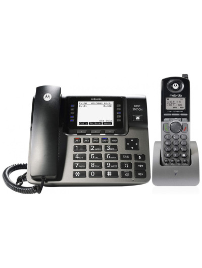 Telefone sem Fio, com expansão de 2 linhas e secretária eletrônica, 2 unidades, preto, MOTOROLA ML1250, Preto