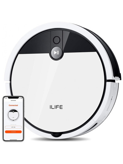 Aspirador de Pó Robô V9e, com Wi Fi, Programação Personalizada e Carregamento Automático, branco, 110v, ILIFE, Branco