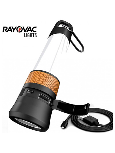 Lanterna LED Pathfinder 3 Em 1 Cabo USB Bateria de Íon de Lítio Abridor de Garrafas, RAYOVAC SP18650LN, Laranja escuro
