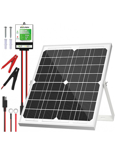 Kit Painel Solar, Monocristalino, à prova dágua, 20W, 12V, 1 unidade, SOLPERK, Preto