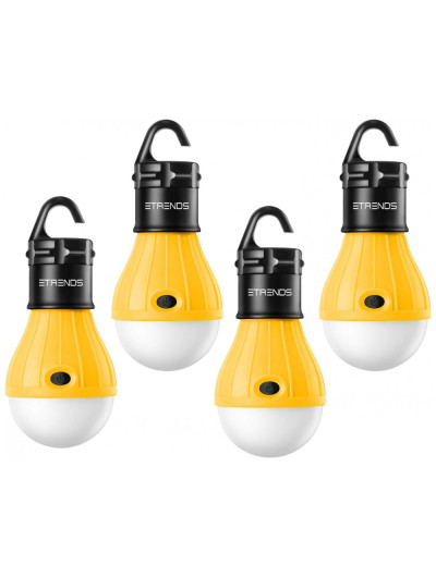 Lanterna LED Resistente a Água Controle de Luz por Dimmer Presa Por Gancho 4 Peças