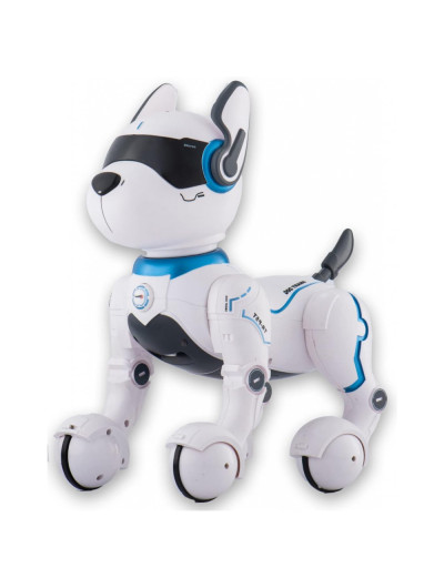 Robô Cão com 7 Funções de Controle Remoto, Canta e Dança, Recarregável, Idade 3, TOP RACE, Branco