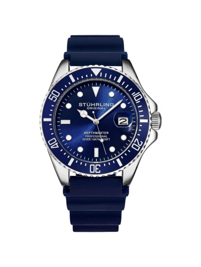 Relógio Masc, Pro Diver Watch, Quartz, Prova D 100m, STUHRLING 3950R.2, Azul Escuro
