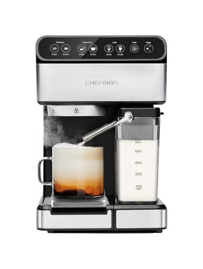 Máqua de café expresso 6 em 1, CHEFMAN 6 in 1 Espresso Machine,, Prateado