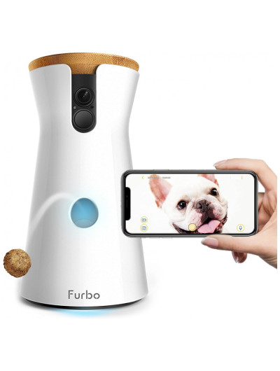 Comedouro Interativo com Câmera Wi Fi para Cães, FURBO 2, Branco