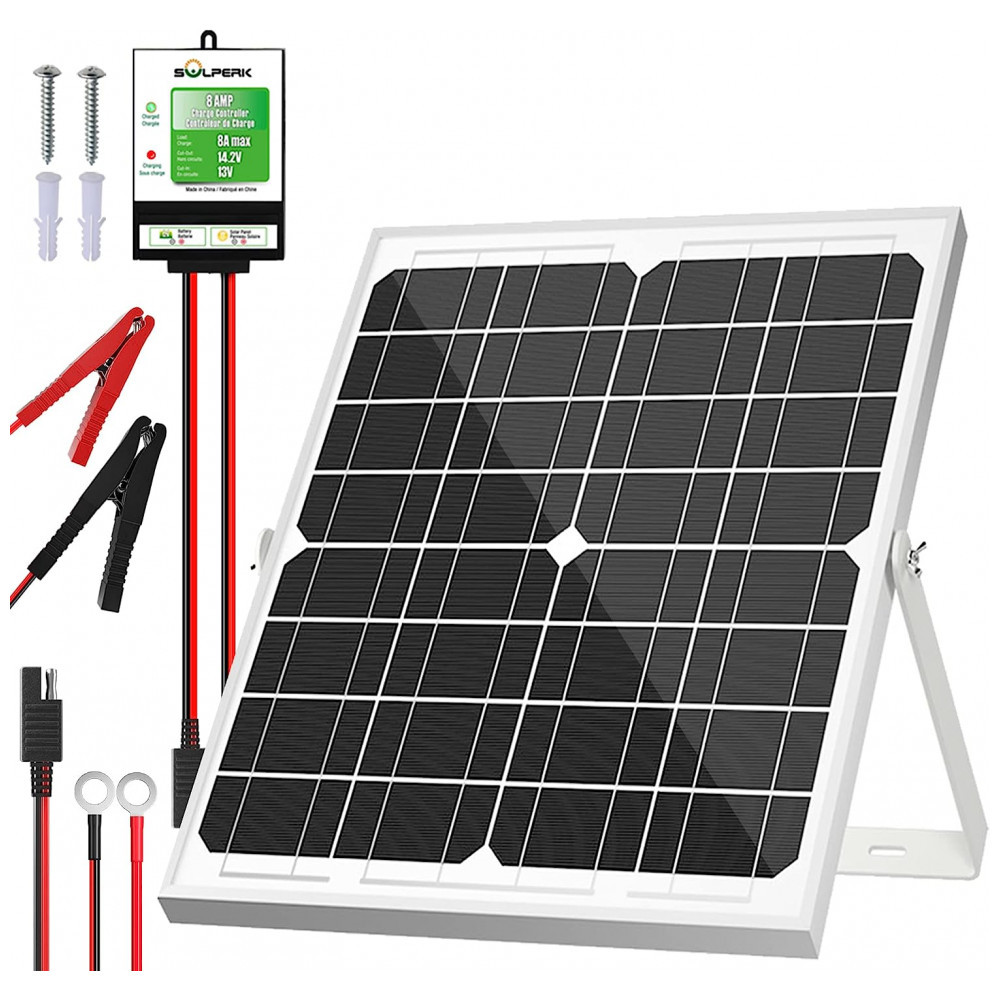 Kit Painel Solar, Monocristalino, à prova dágua, 20W, 12V, 1 unidade, SOLPERK, Preto
