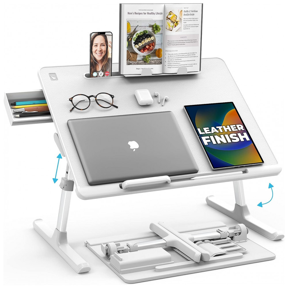Desk PRO, mesa para laptop dobrável ajustável XL branco perola, COOPER CASES CPR221WHT100, Branco
