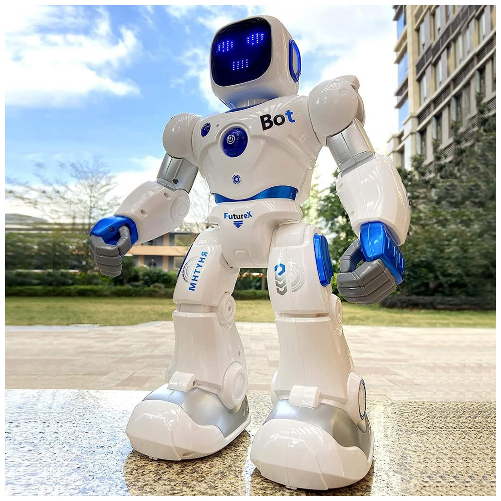 Brinquedo Robô Educativo Inteligente Eletrônico e Recarregável para Crianças 3 Anos ou Mais, RUKO Ru4413, Branco