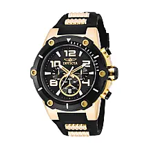 Relógio Masculino de Quartzo Speedway, Invicta ZG 17200, Preto e Dourado