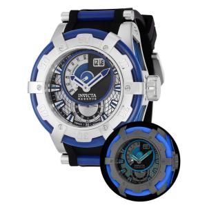 Relógio Masculino Reserve Bolt Hyperion, Invicta 37200, Prata, Preto e Azul