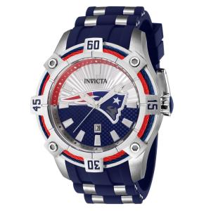 Relgio Masculino Invicta NFL New England Patriots - 52mm em Ao e Azul ZG-43300: a escolha perfeita para fs de futebol americano.