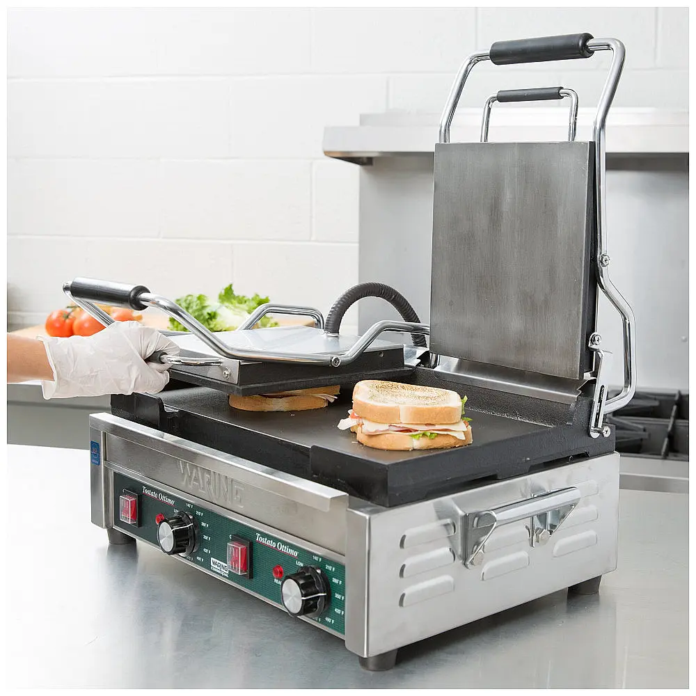 Grelha Panini Waring WFG300 Smooth Top & Bottom Inox 240V 3120W 43x23 cm