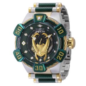 Relgio mecnico masculino Marvel Loki - 52 mm. Ouro. Verde. Ao 37600