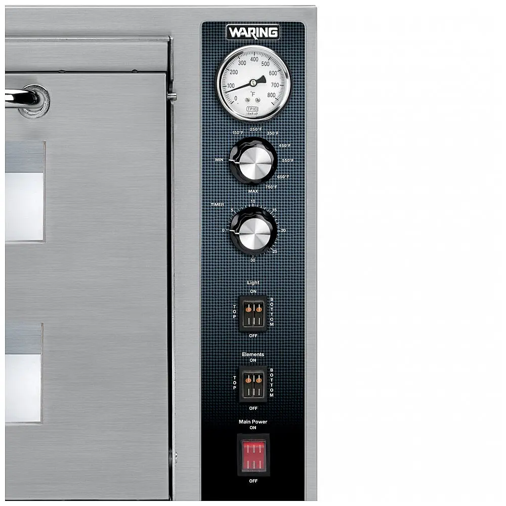 Forno de Pizza Duplo Waring WPO700 Inox 240V 3200W Duas Câmaras 66x71x53 cm