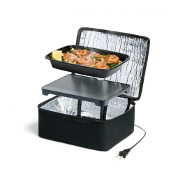 Mini Marmita Elétrica Portátil 1,5L, 12V 110V 45W, HOTLOGIC, Preto