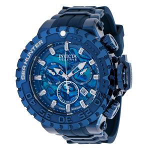 Relgio masculino reserva Sea Hunter Swiss Ronda Z60 calibre com mostrador Abalone - 57 mm. Azul. Azul Escuro 41010