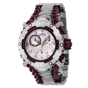 Relgio feminino gladiador com mostrador em madreprola - 43,2 mm. Ao. Borgonha 41110