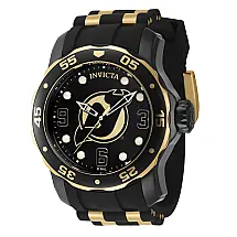 Relgio Invicta NHL New Jersey Devils - 48mm, Ouro e Preto - Modelo ZG-42310 para homens.