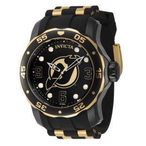 Relgio Invicta NHL New Jersey Devils - 48mm, Ouro e Preto - Modelo ZG-42310 para homens.