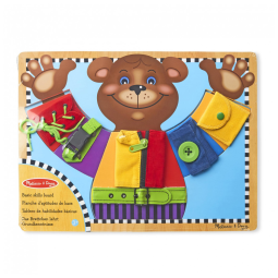 Quadro de Habilidades Básicas Infantil de Madeira, Brinquedo Educativo para Aprender Habilidades Motoras, Melissa & Doug
