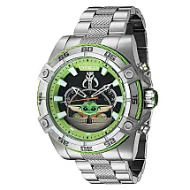 Relógio Masculino Analógico de Quartzo 52mm, Invicta Star Wars The Child 41220, Prata e Verde