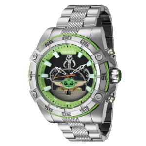 Relógio Masculino Analógico de Quartzo 52mm, Invicta Star Wars The Child 41220, Prata e Verde