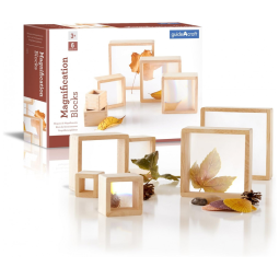 Blocos de Ampliação Guidecraft Natural Janelas Lenticulares 2x Empilháveis Conjunto 6 Peças STEM G3018​