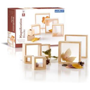 Blocos de Ampliação Guidecraft Natural Janelas Lenticulares 2x Empilháveis Conjunto 6 Peças STEM G3018​