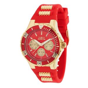 Relógio Feminino Aviator, Invicta 37320, Vermelho e Dourado