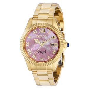 Relgio feminino anjo com mostrador em madreprola - 38 mm. Ouro 37420