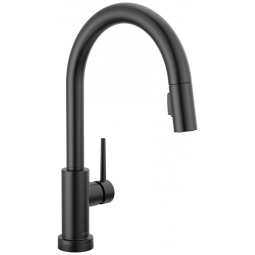 Torneira Cozinha com Tecnologia Touch2O e Pulverizador Pull Down, Delta 9159T-BL-DST, Preto Fosco