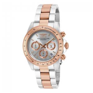 Relógio Masculino de Quartzo Speedway, Invicta 17030, Prata e Ouro Rosa