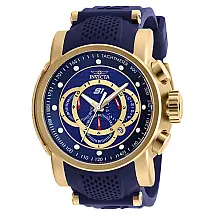 Relógio Masculino de Quartzo S1 Rally, Invicta 19330, Azul e Dourado