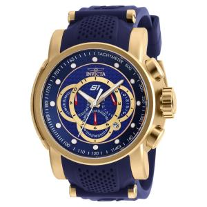 Relógio Masculino de Quartzo S1 Rally, Invicta 19330, Azul e Dourado